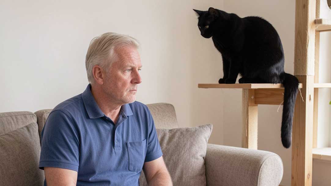 mann-ignoriert-katze